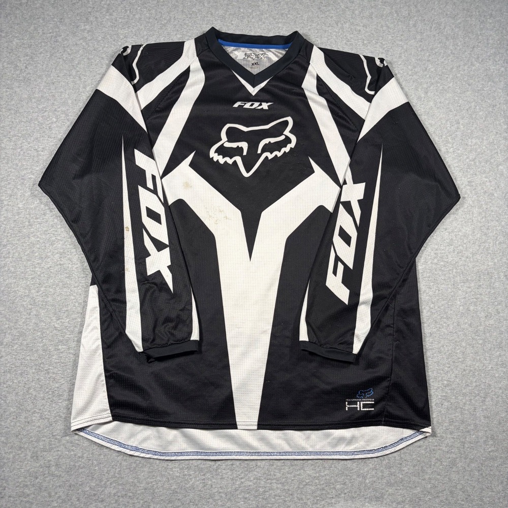 Fox Racing Motocross Jersey Mens XXL Black White HC Graphic Long Sleeve Shirt